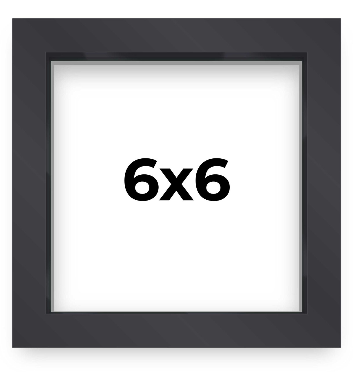 Square Shadow Box 3/4" Depth Black Picture Frame - UV Acrylic, Backing, Hanging Hardware